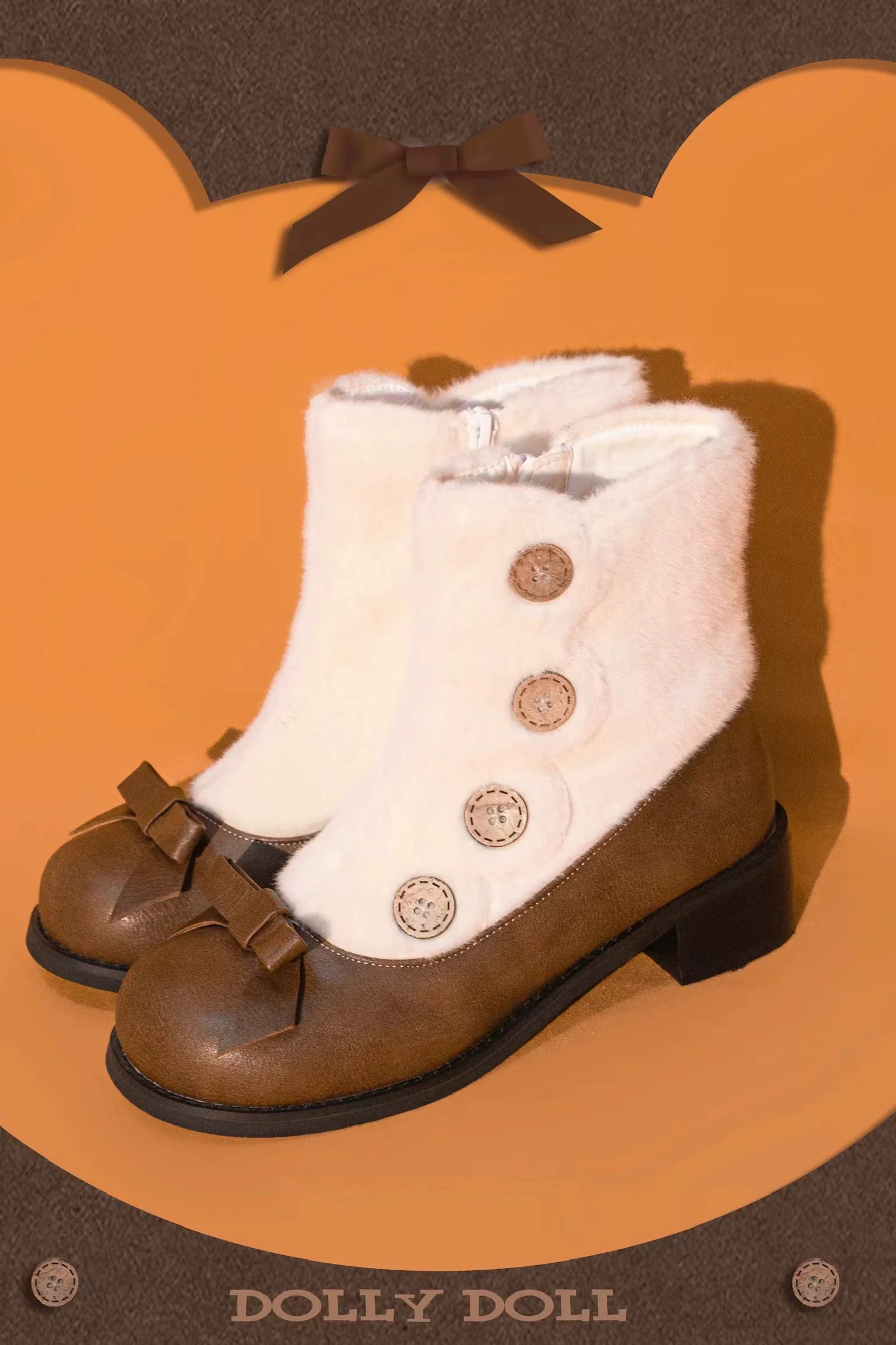 Winter Lolita Boots Fur Mary Jane Lolita Low Heel Shoes - image 34