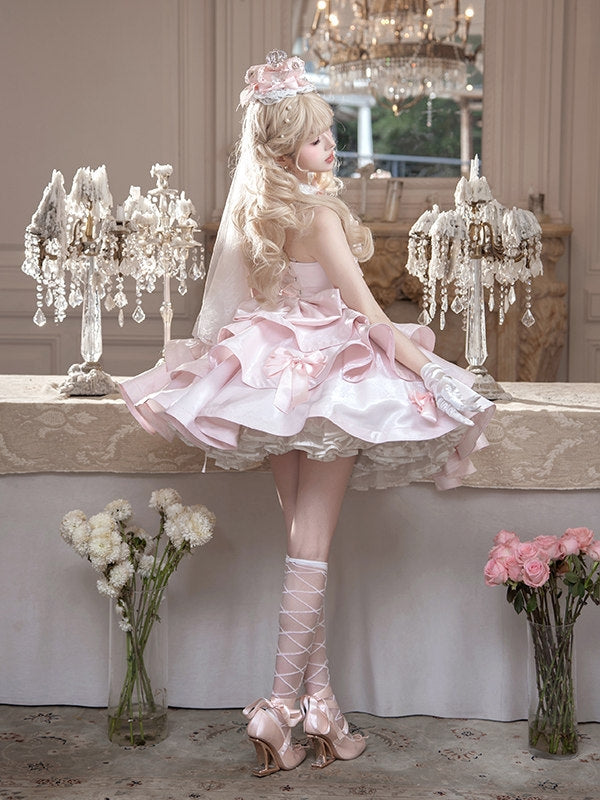 Satin Fantasy Lolita Long Cocktail Dress - image 3