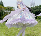 Coral Jellyfish - Sweet Lolita High-waist JSK Dress, Jellyfish & Coral Print and Accessories - image 28