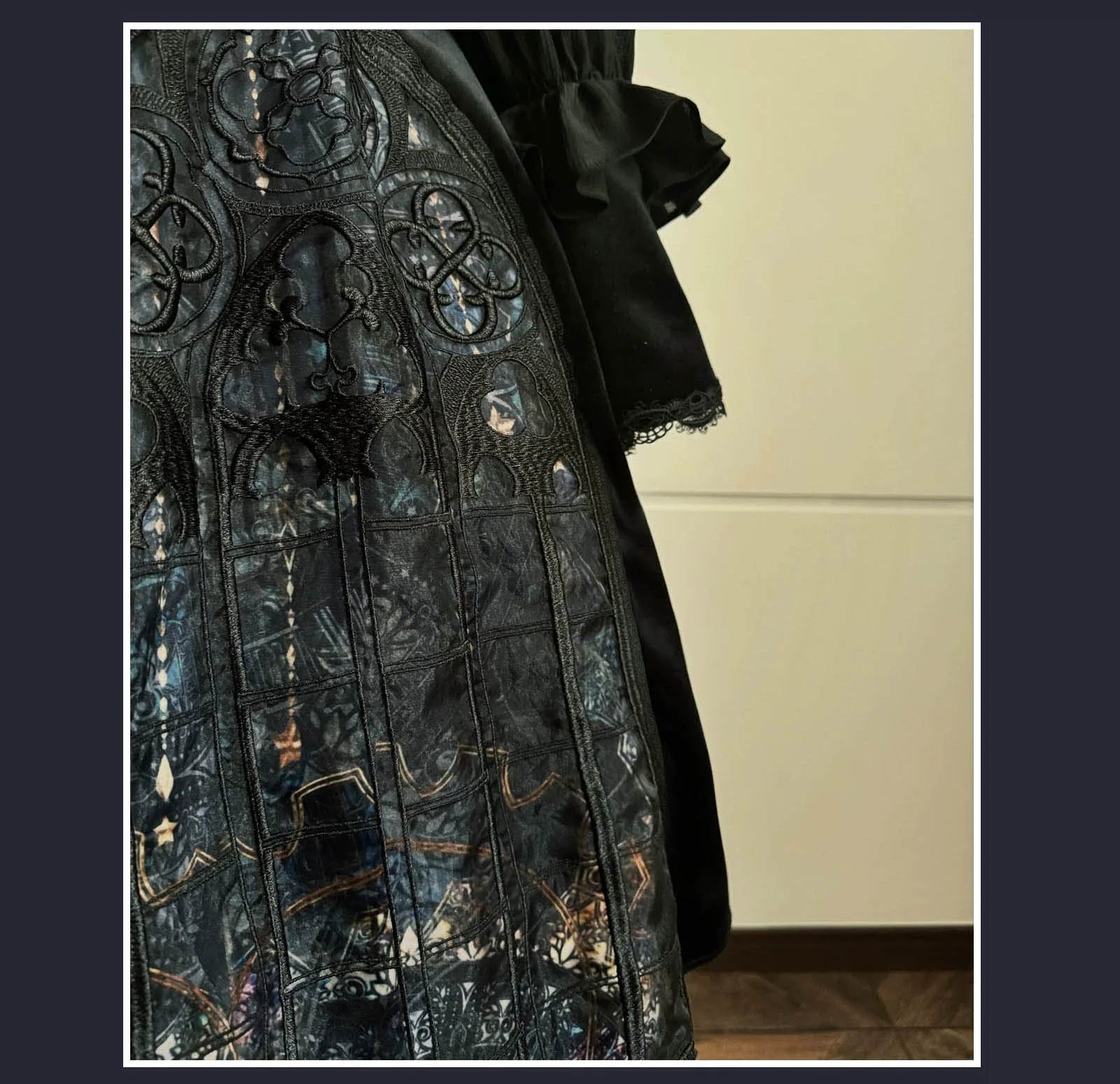 Night Traveler - Classic Gothic Lolita Dress with Stained Glass Window Print - image 4