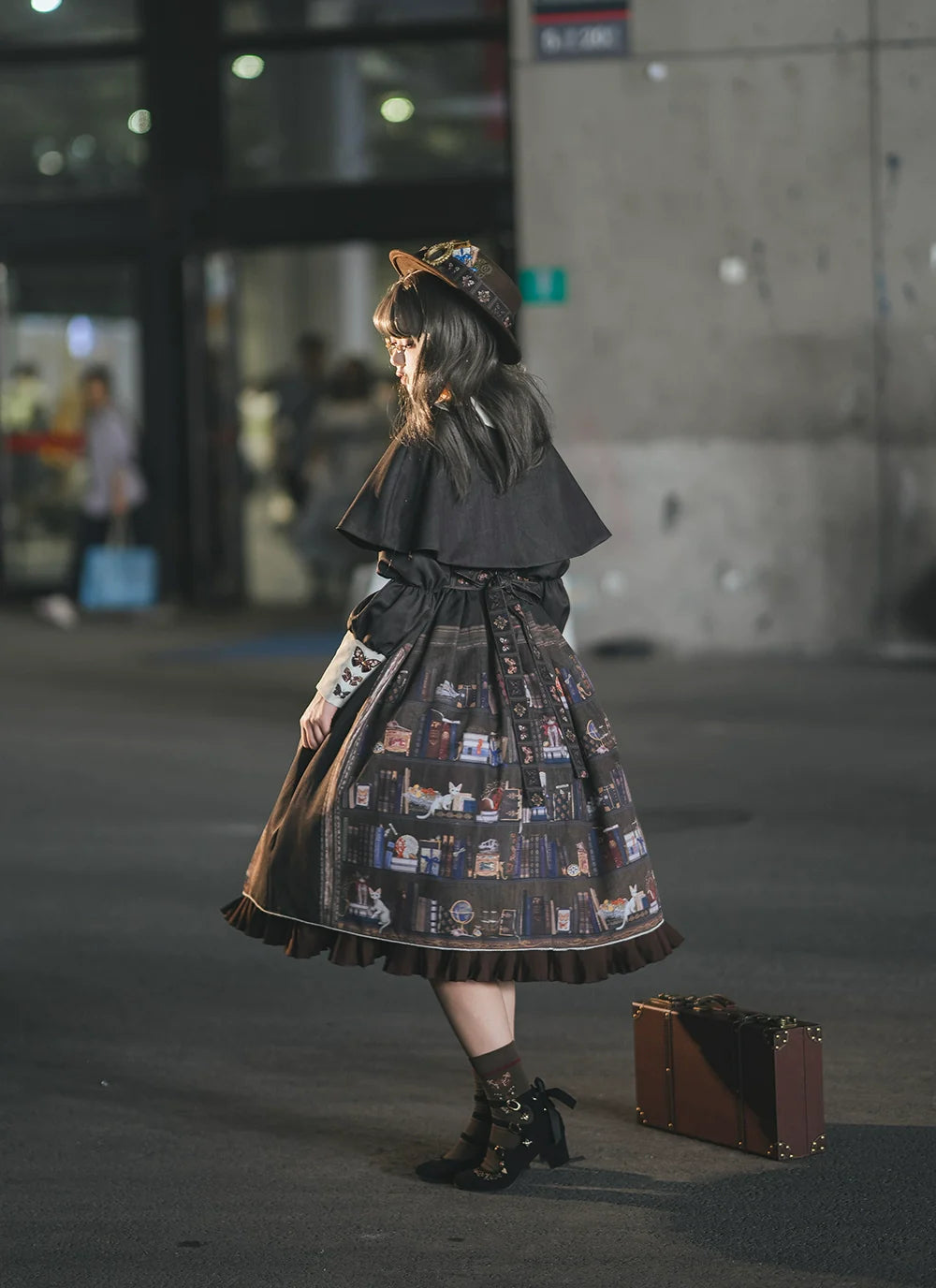 German Bookshelf - Classic Lolita OP Dress & Detachble Cape - image 46