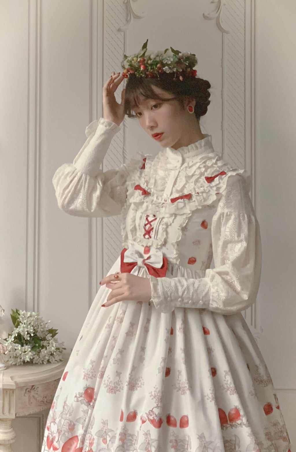 Strawberry Fruit Tea SP - Apricot Sweet Lolita Jumper Dress - image 18