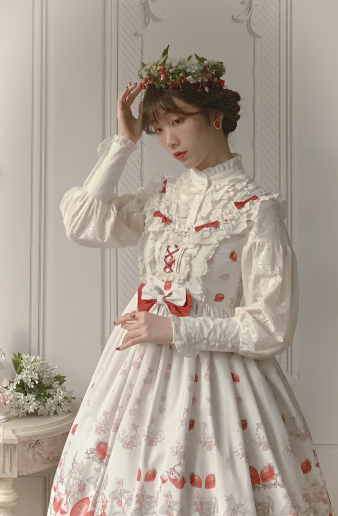 Strawberry Fruit Tea SP - Apricot Sweet Lolita Jumper Dress - image 18