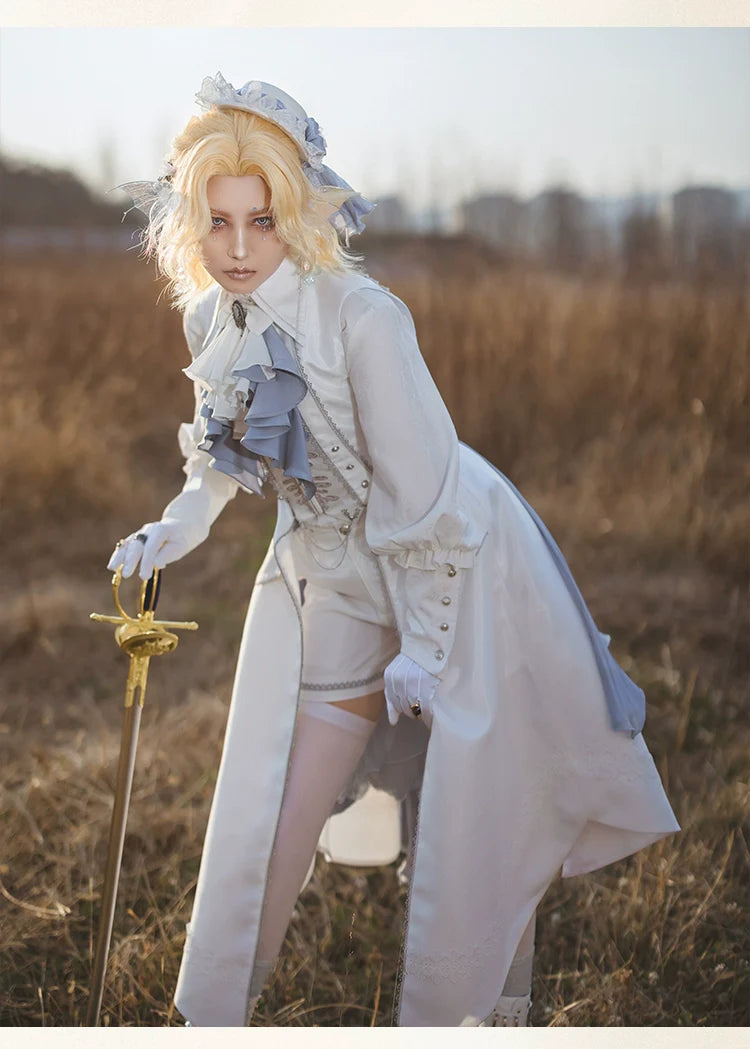 Crumbling Skeleton - Ouji Lolita Fishbone Embroideried Vest & Pants Suits - image 17