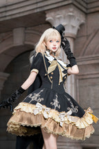 Glitter Oath - Military Lolita OP Dress with Detachable Split Tail Cloak - image 1