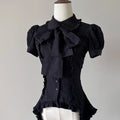 Lilith - Gothic Lolita Short-Sleeve Shirt with Detachable Tie - image 3