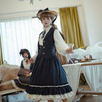 Rose Doll - Elegant Lolita Striped Fishbone Skirt - image 20