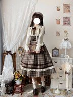 Chestnut Autumn - Plaid Classic Lolita JSK, Bust Supporting and Accessories - image 6