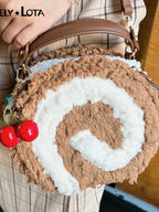 Little Swiss Roll - Cute Plush Lolita Bag, Adjustable Crossbody Strap - image 5