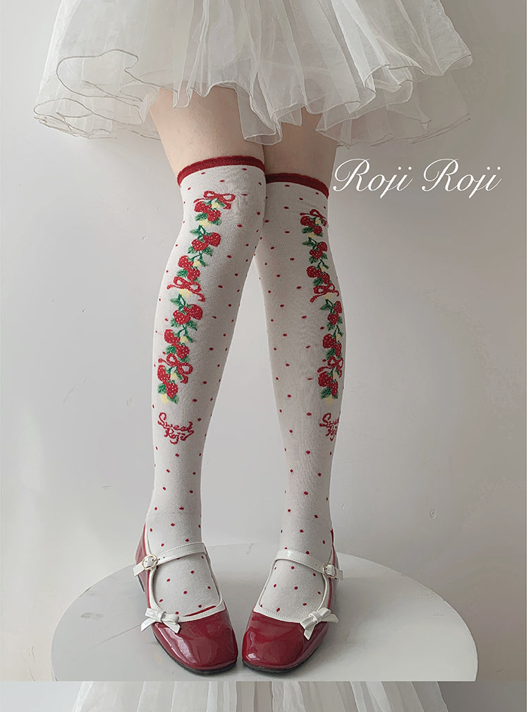 Autumn Sweet Lolita Cotton Thigh-high Socks - image 11