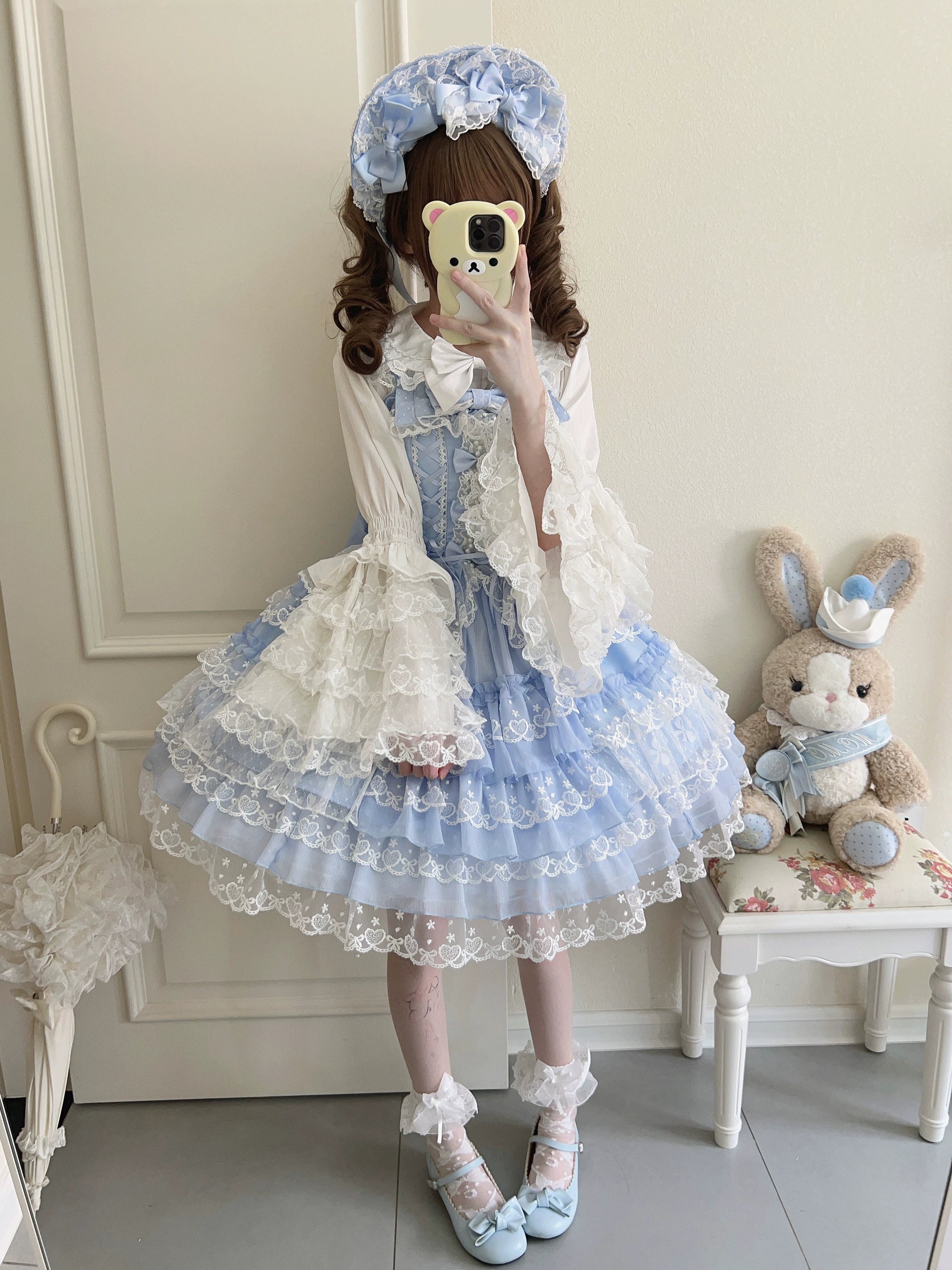 Sugar Girl Love Overture Sweet Lolita Tiered Ruffle JSK and Accessories - image 26