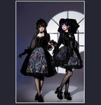 Night Traveler - Classic Gothic Lolita Dress with Stained Glass Window Print - image 3