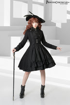 Black and Blue Retro Ouji Lolita Shirt with Mutton Sleeves - image 27
