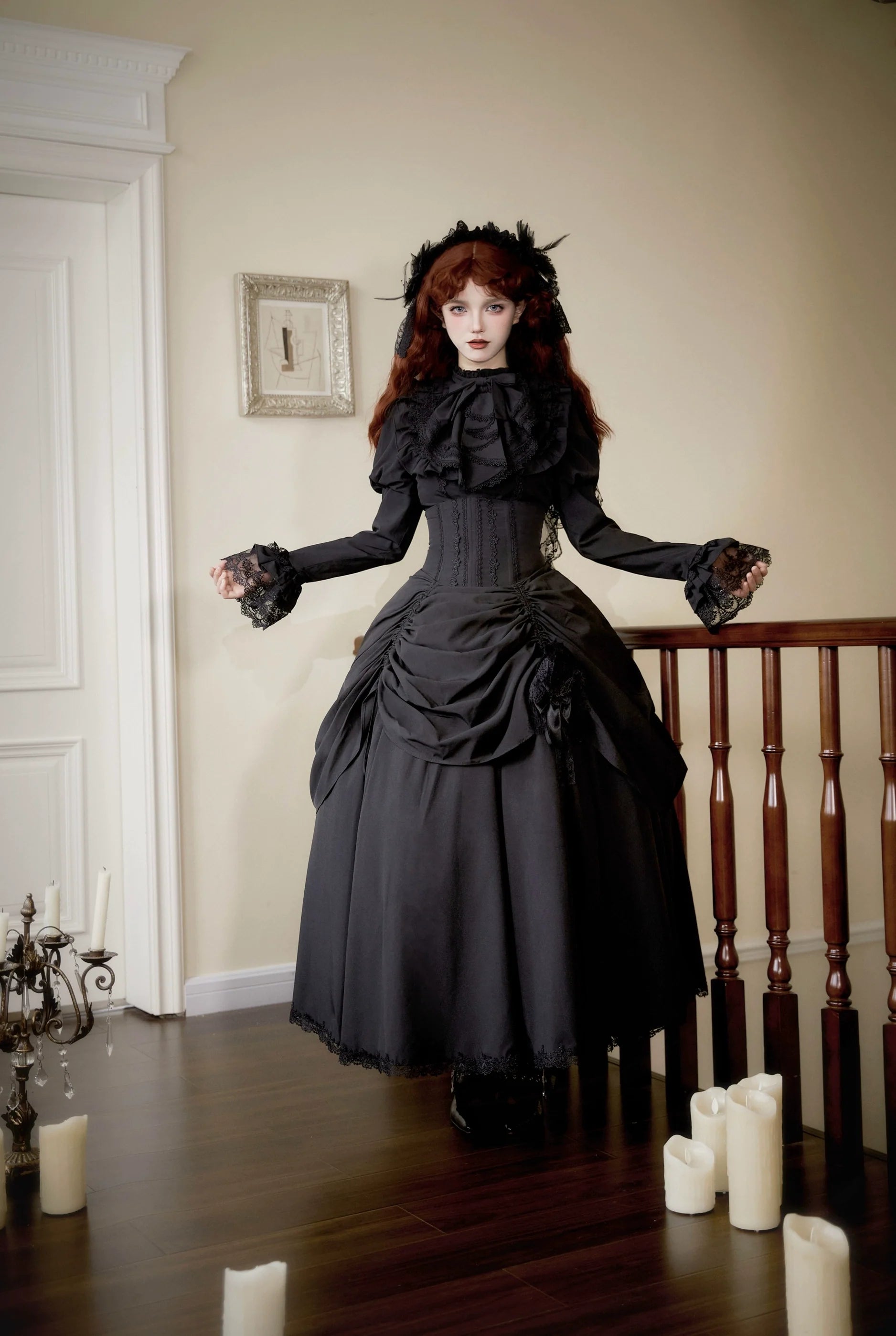 Gothic Fishbone Corset Lolita SK and Shirt Set - image 1