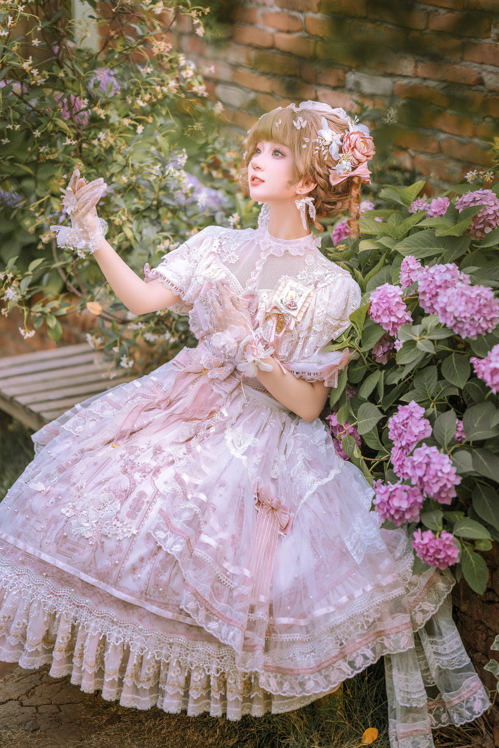 Sunset Realm Lolita Bride Gorgeous OP FS - image 14
