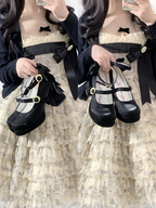 Dreamlike Lily of the Valley - Classic Lolita Platform Shoes with Back Large Bow - image 13