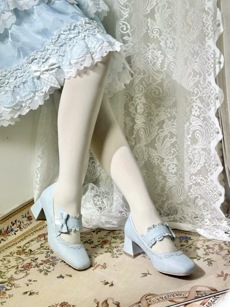 Heidi Manor - Classic Lolita Chunky Heels with Cutout Trims - image 4