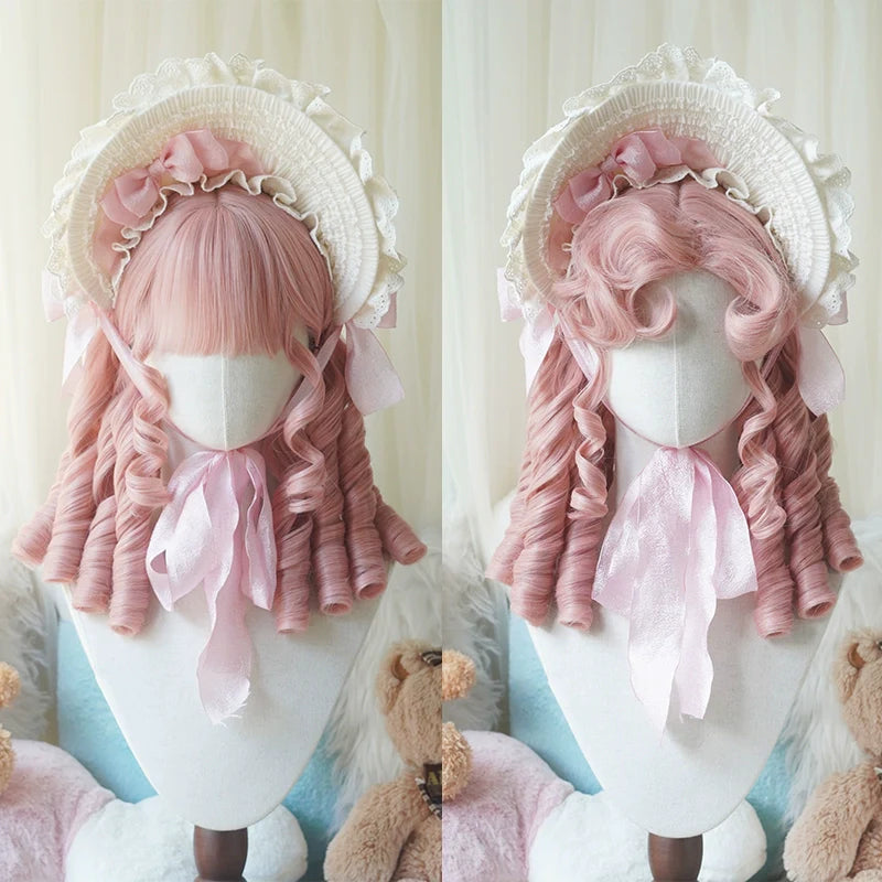 Retro Lolita Wig Short Roman Curl Hairpiece - image 4