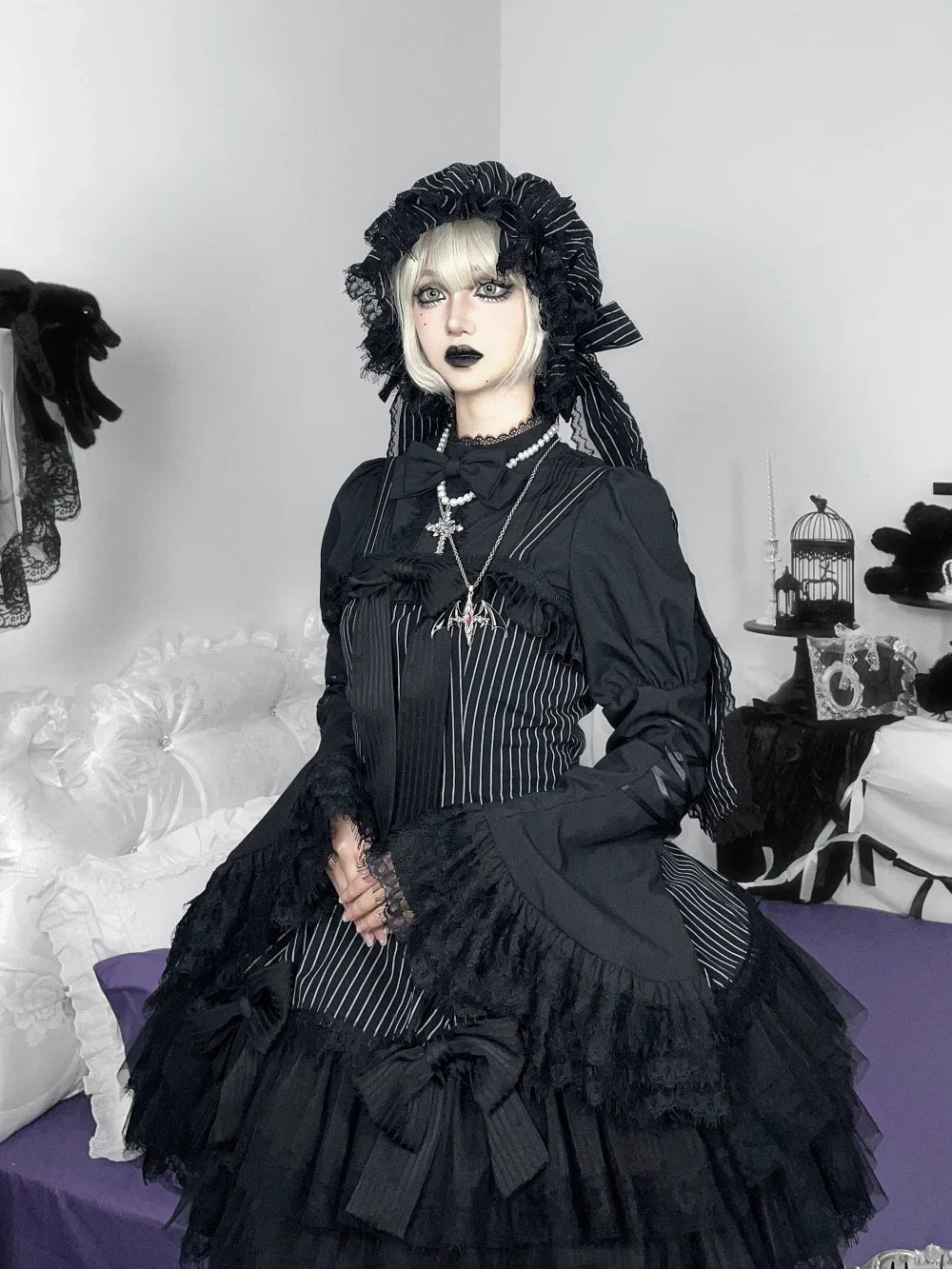 Bunny Fantasy Gothic Lolita JSK Dress and Princess Sleeve Shirt - image 30