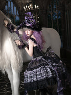 Purple Butterfly on Moonlight Night Gothic Lolita Corset Dress Set - image 4