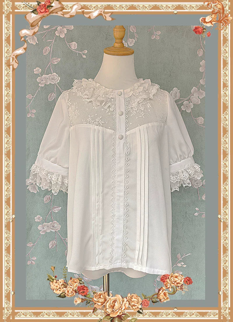 Mirror Doll - Old School Lolita Tiered Hem JSK with Polka Dot Lace and Accessories - image 19