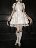 Ghost Orchid - Gothic Lolita OP Dress, Embroidered Cross - image 29