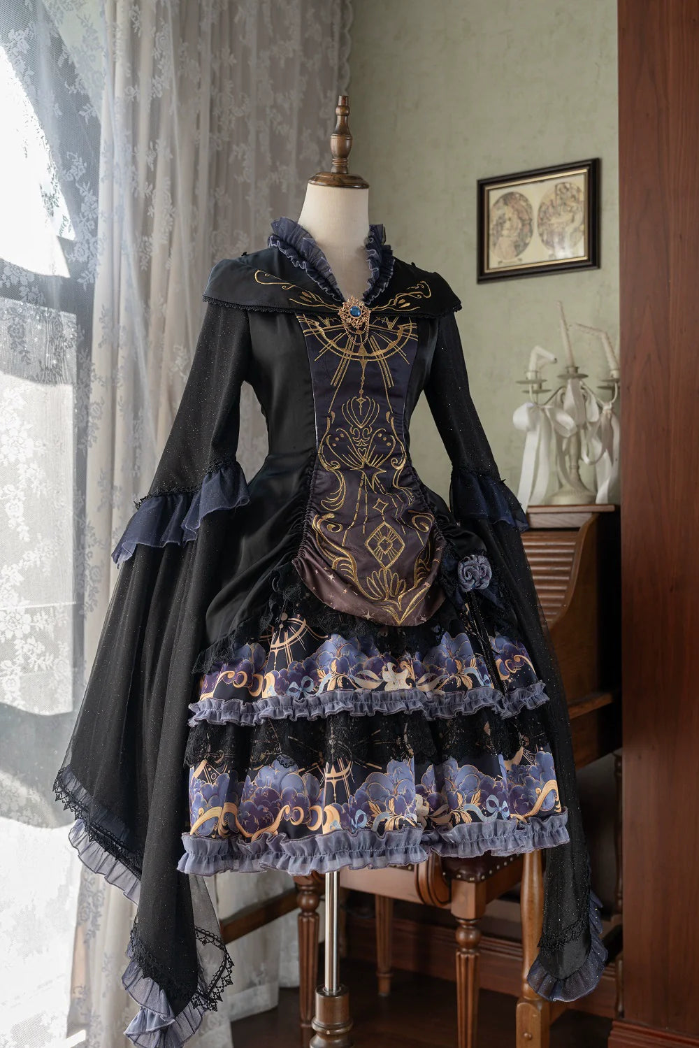 Astro Cat - Gothic Lolita OP Suit Witch Lolita Dress and Shawl - image 1