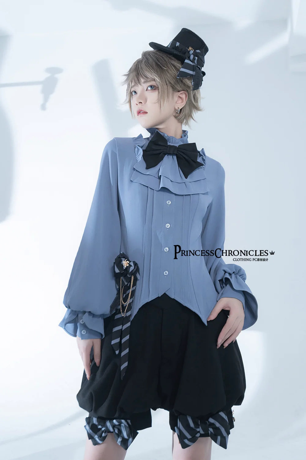 Narrative Rule - Ouji Lolita Shorts Set, Long Vest - image 3