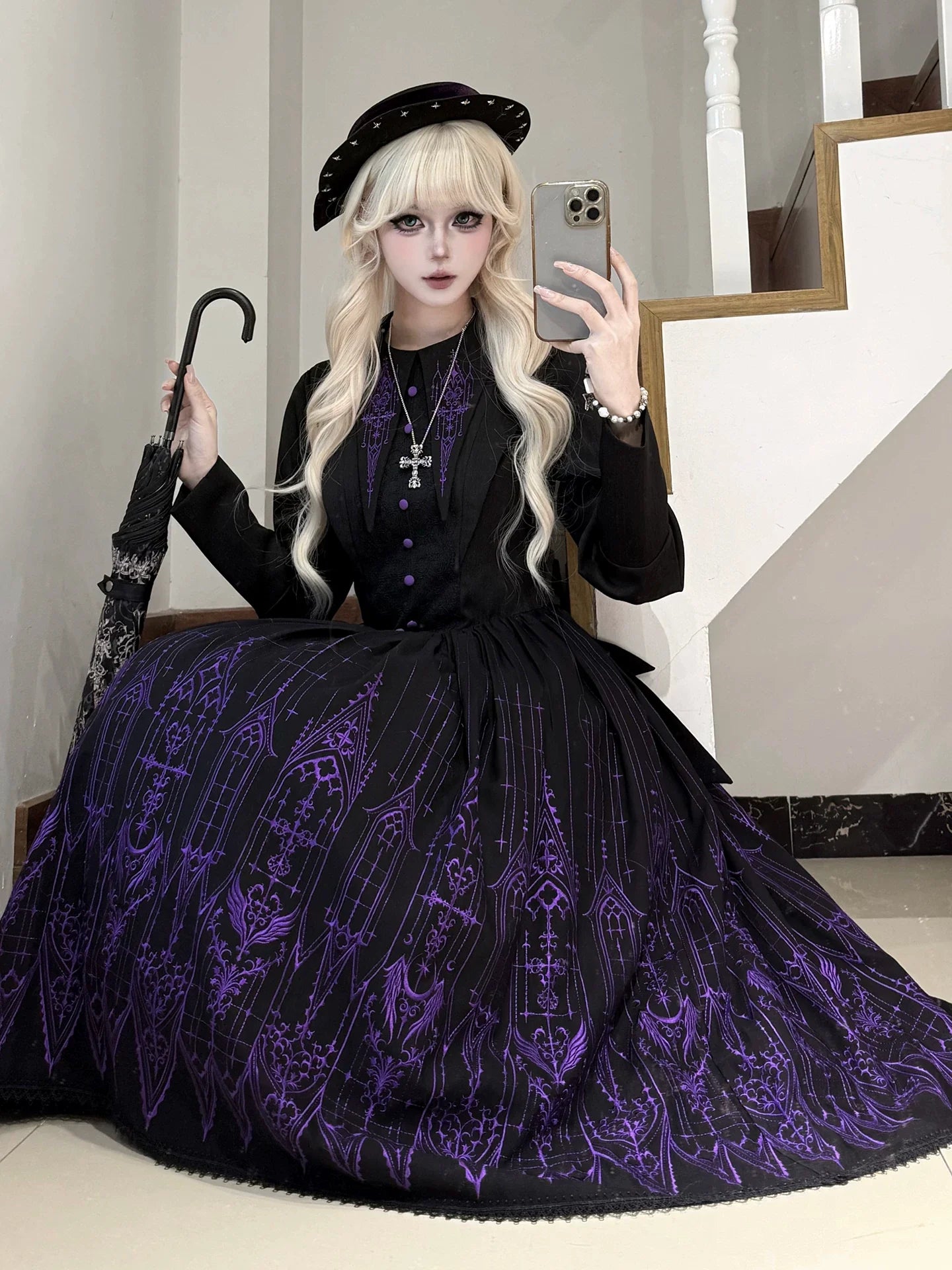 Dream Window - Gothic Lolita Church Embroidery OP Dress, Back Zipper - image 12