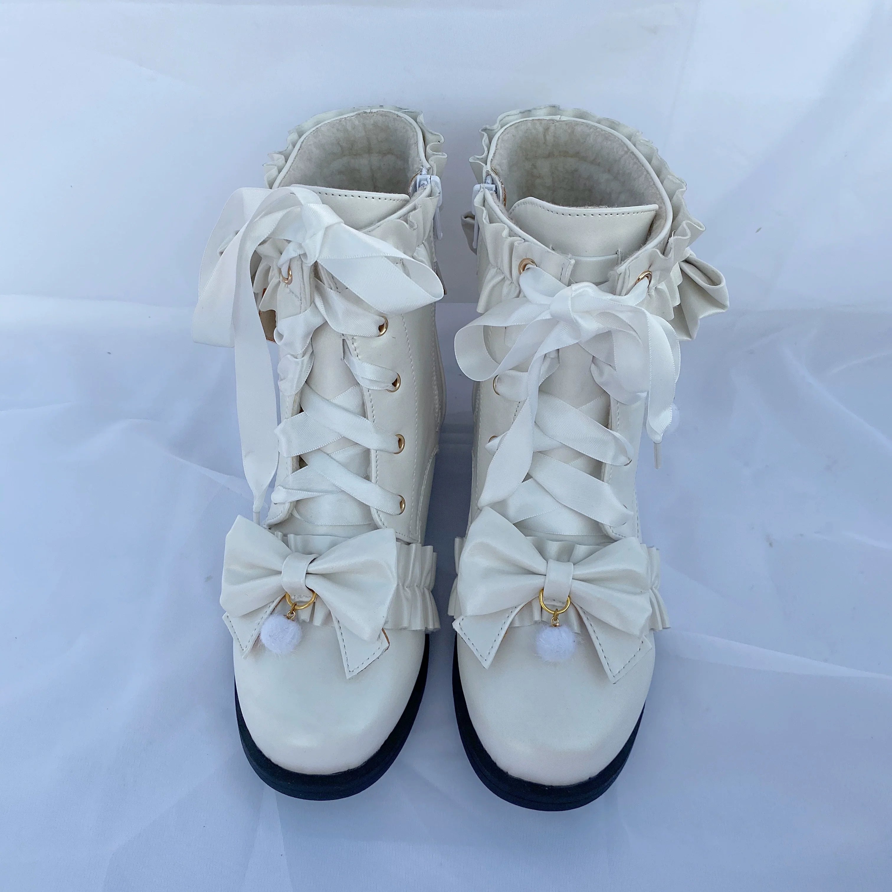 Enthusiastic Ideation - Elegant Lolita Shoes Fleeced Short Martin Boots - image 18