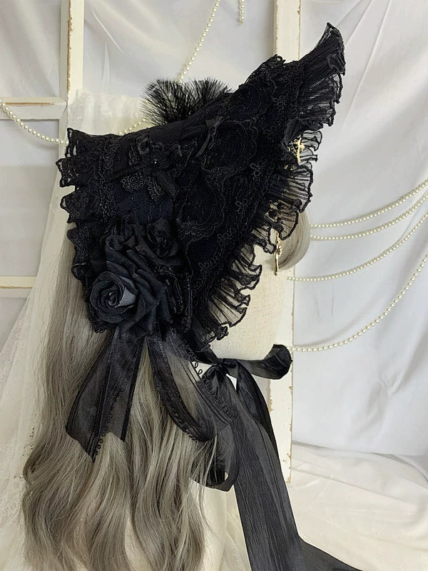 Gothic Lolita Bonnet and Detachable Veil BNT Headdress - image 5
