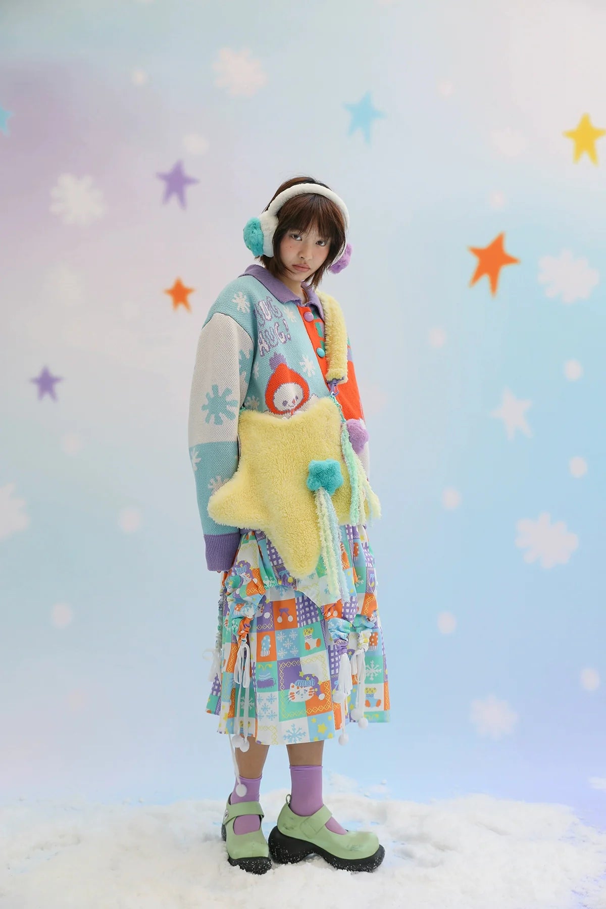 Cute Lolita Bag Cartoon Stars Yellow Plush Bag - image 22