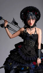 Ismailia - Gothic Lolita JSK Dress, Lace & Rose and Accessories - image 14