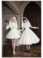 Nihil - Gothic Nun Lolita OP Dress, Irregular Hem Cape and Accessories - image 22