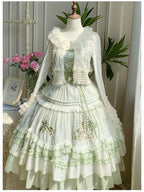 Green Grape - Embroidered Country Lolita OP Dress, Tiered JSK and Accessories - image 27