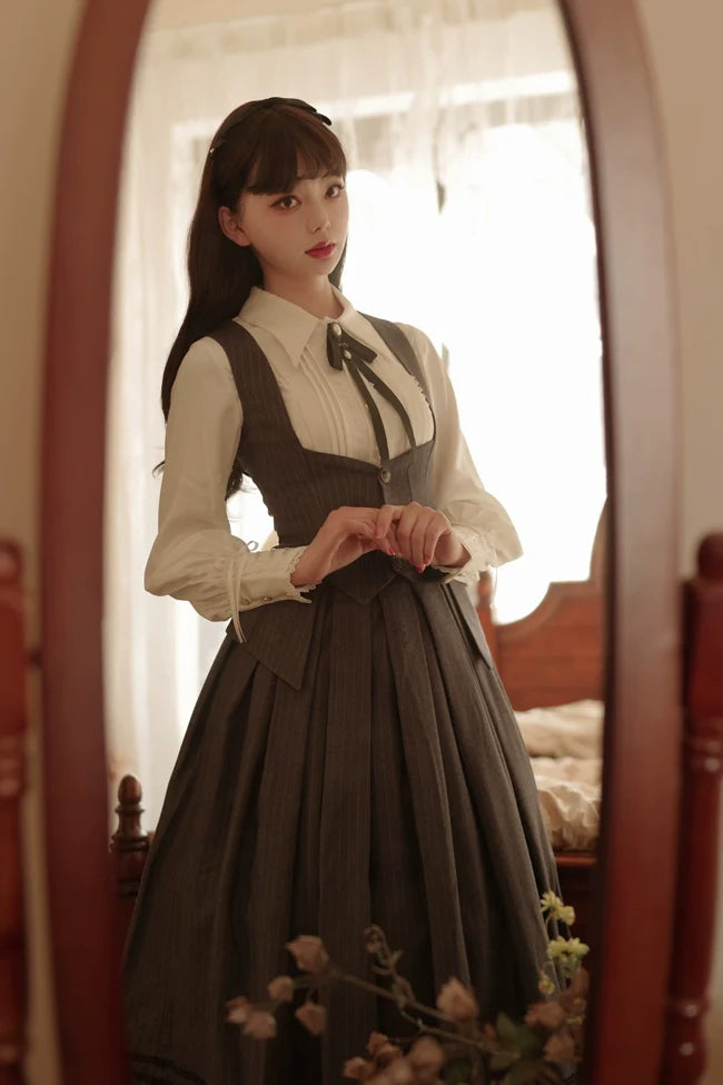 Griffin's Promise - Classic Lolita Skirt Striped Plaid Elegant SK - image 11