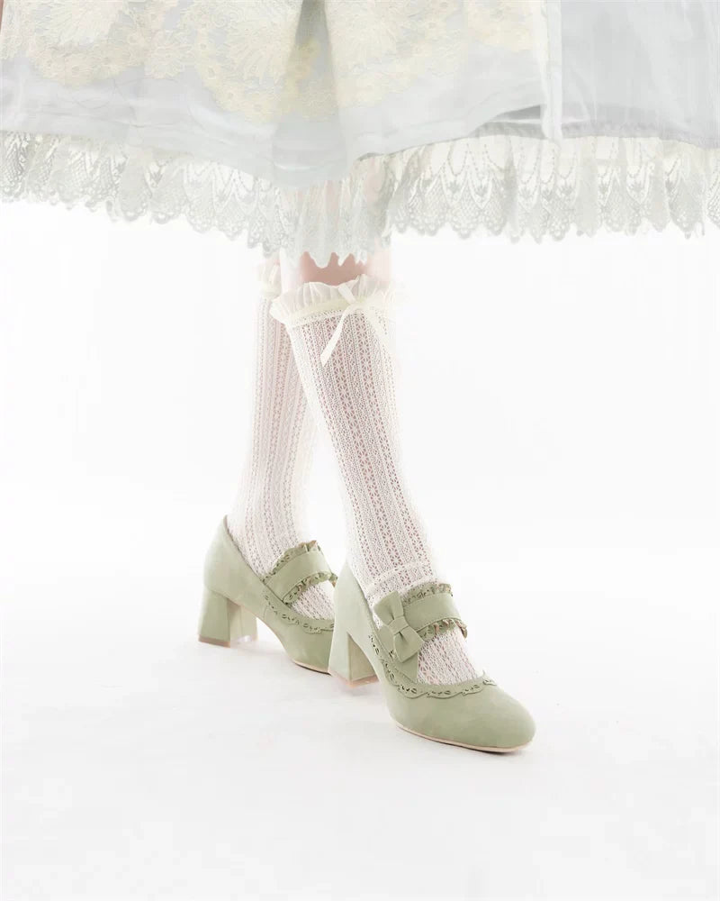 Heidi Manor - Classic Lolita Chunky Heels with Cutout Trims - image 11