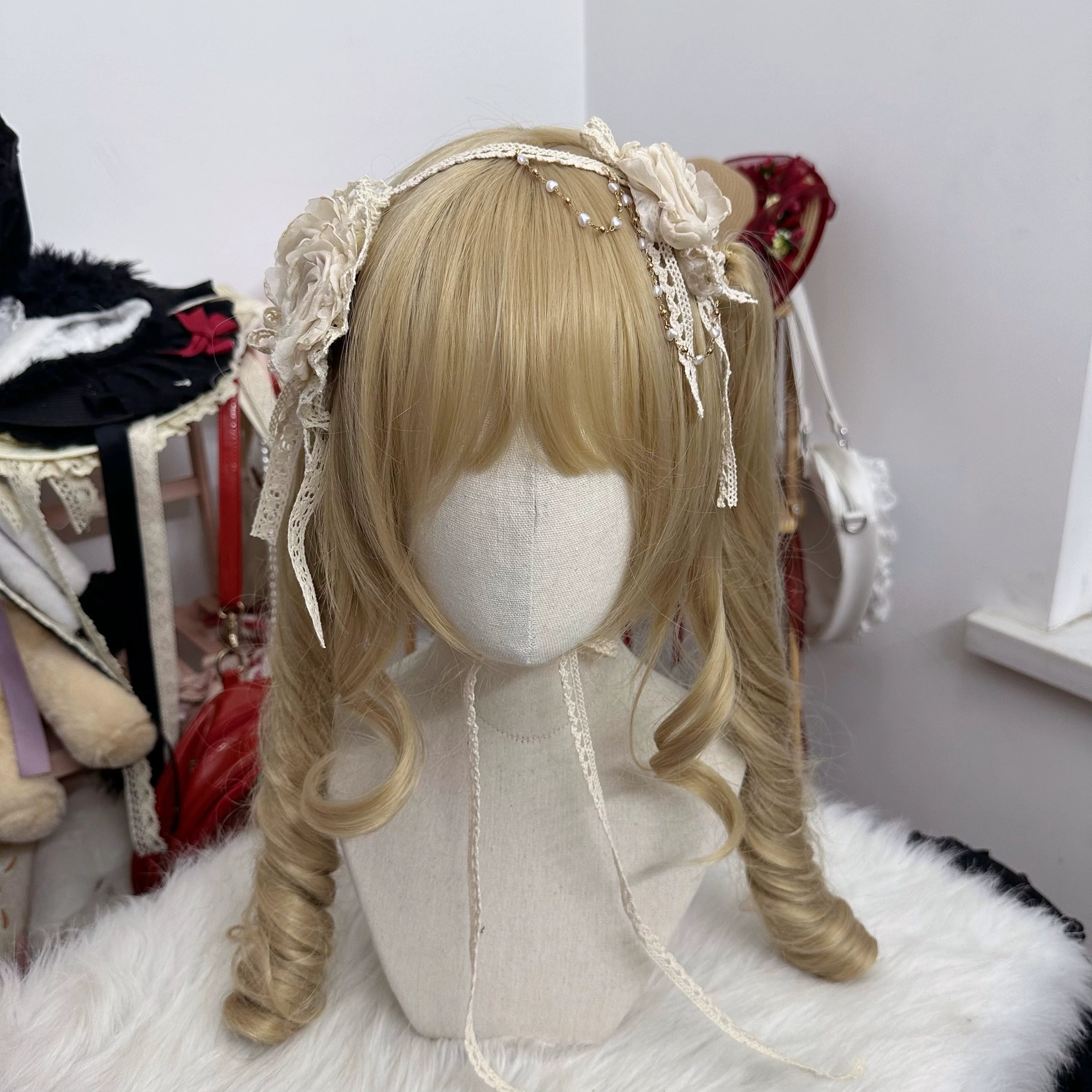 Elegant Lolita Rose Choker Handmade Headdress Set Multicolors - image 10