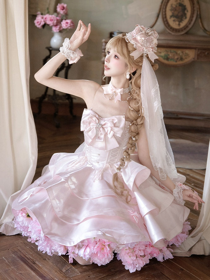 Satin Fantasy Lolita Long Cocktail Dress - image 5