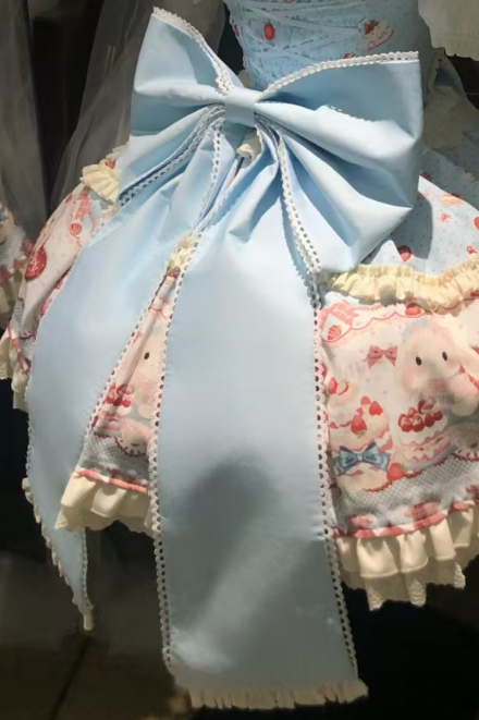 Bunny Party Sweet Lolita Printed JSK Dress with Bow Train - image 15