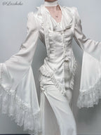 Butterfly Shadow - Gothic Lolita Ruffled Tailcoat Blouse - image 1