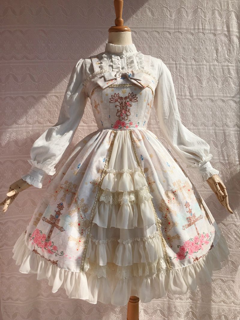 Peacock Cross - Printed Winter Classic Lolita JSK - image 3