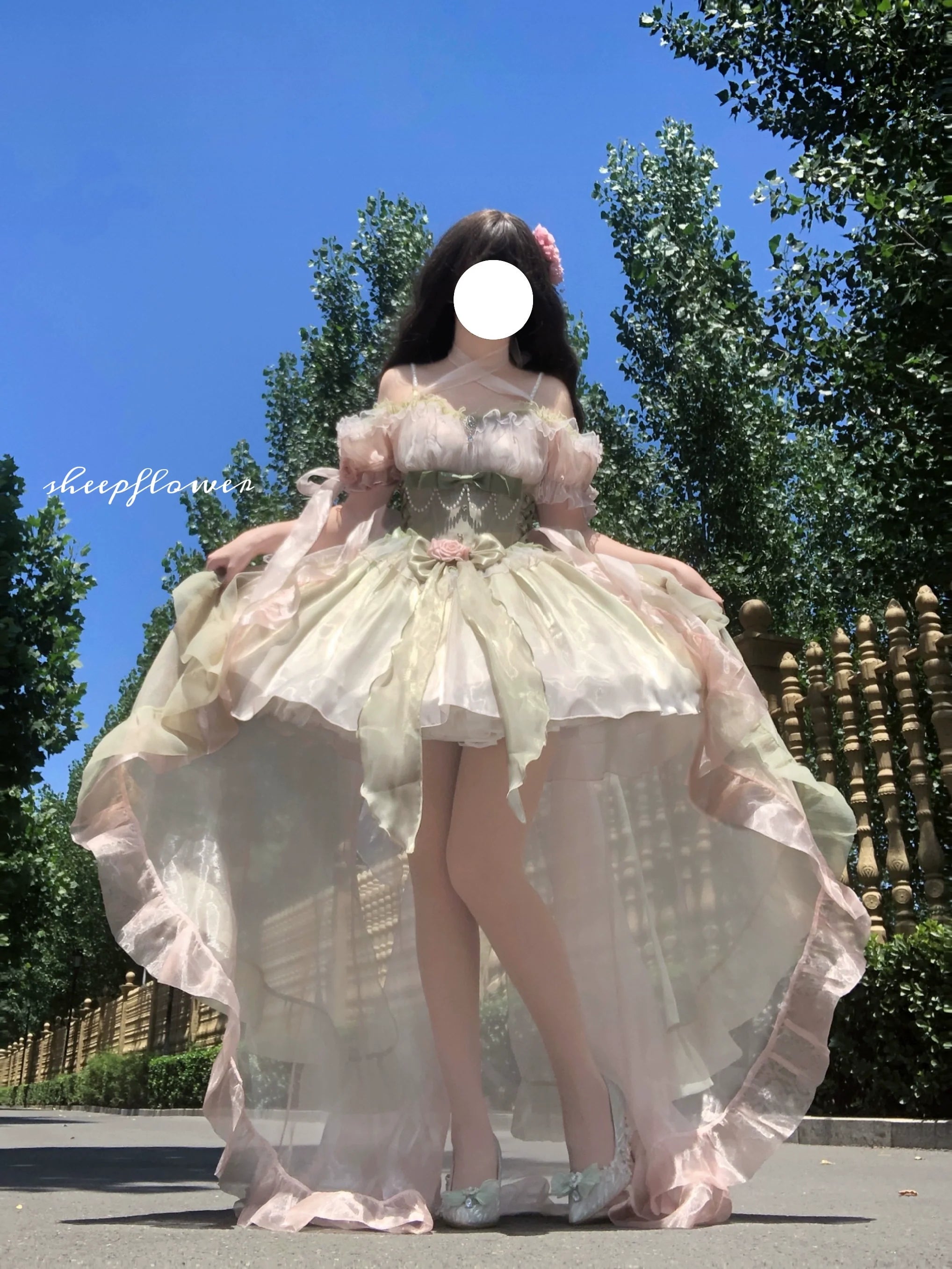 Midsummer Dream - Gradient Color Wedding Lolita JSK Dress Set, Fishbone Waist - image 18