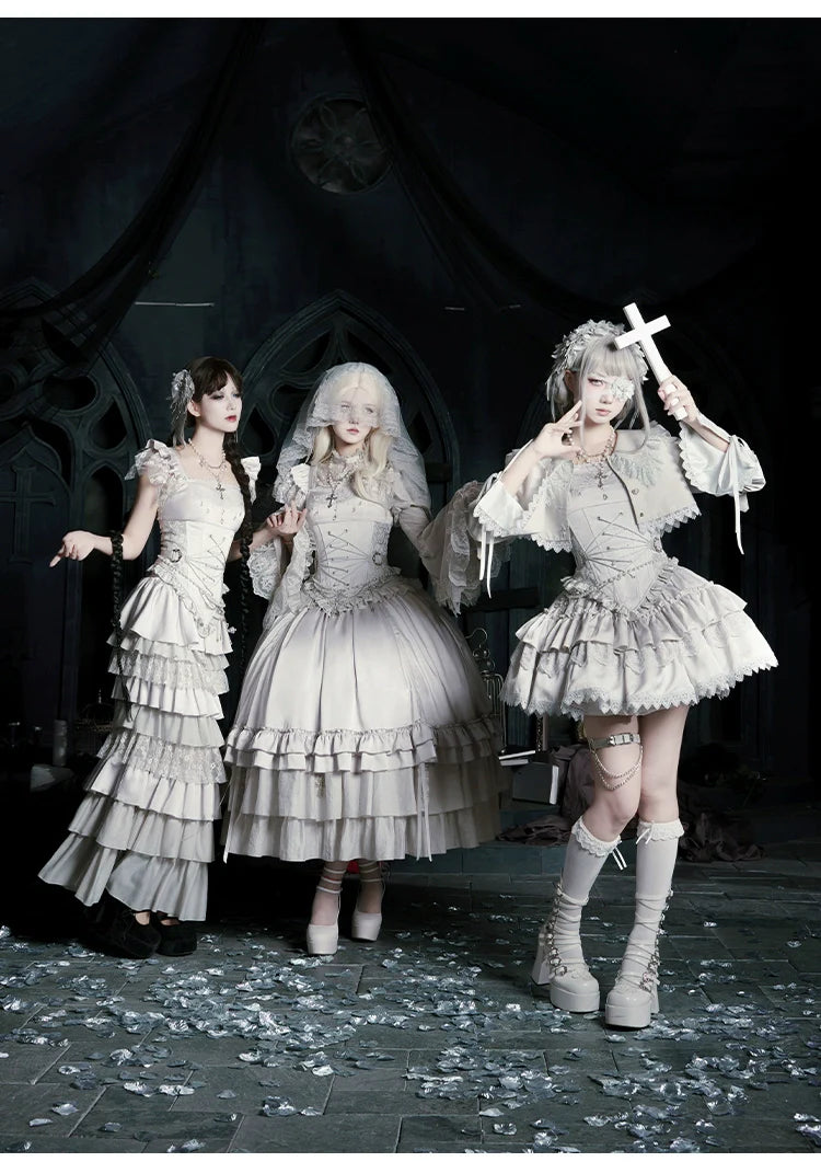 Humanoid Robot - Silver Gothic Lolita Mermaid Skirt Set - image 3