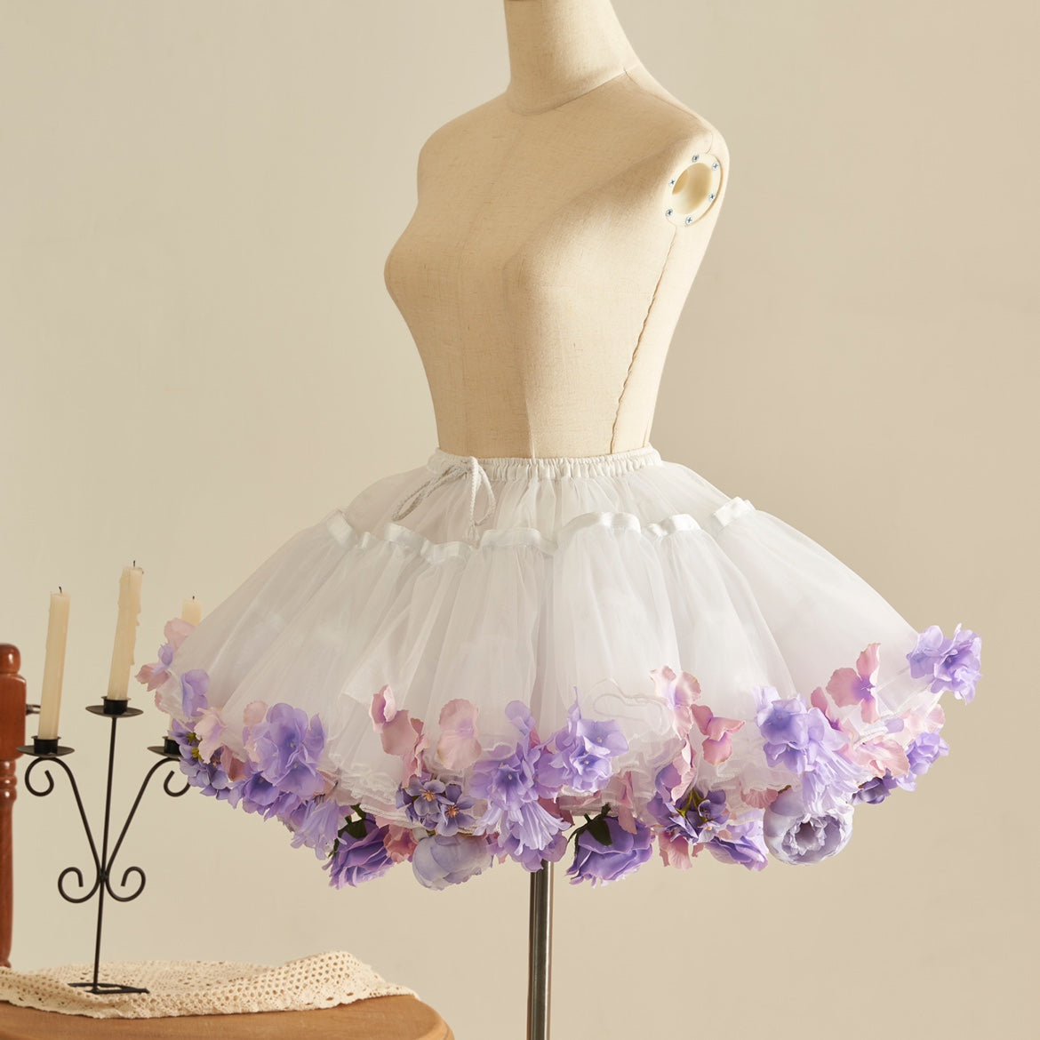Floral Lolita Petticoat with Detachable Trim Collection - image 1