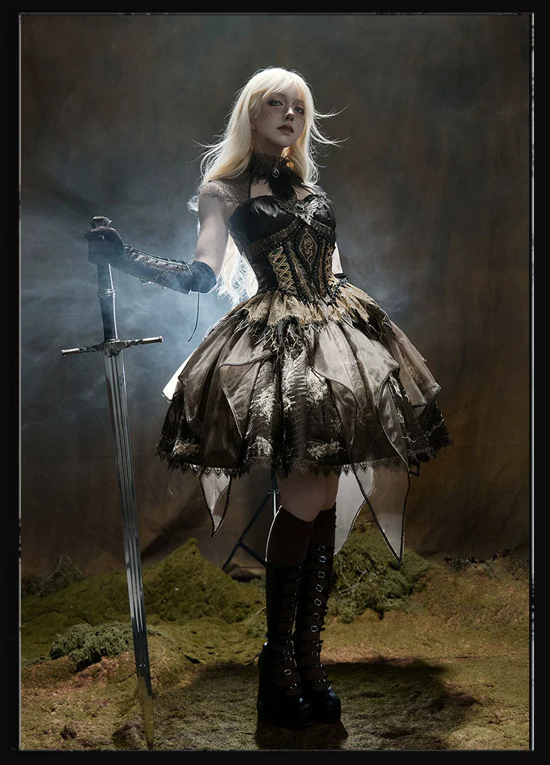 Bone Dragon - Gothic Lolita Corset JSK Dress Set with Embroidery - image 21