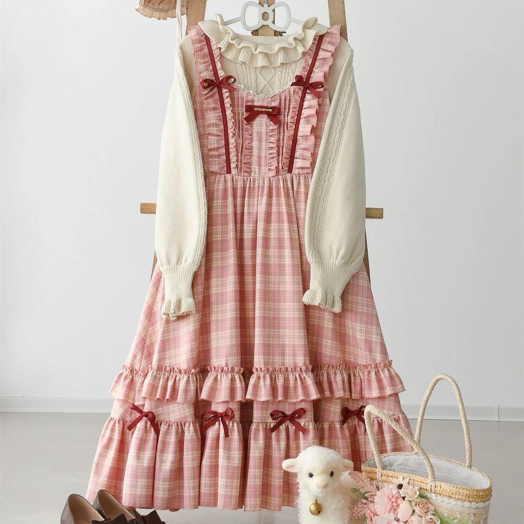 Green Fairy Tales Classic Plaid Plus Size Lolita JSK Dress - image 13
