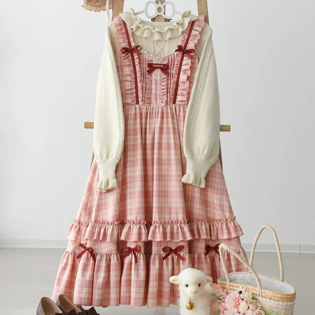 Green Fairy Tales Classic Plaid Plus Size Lolita JSK Dress - image 13