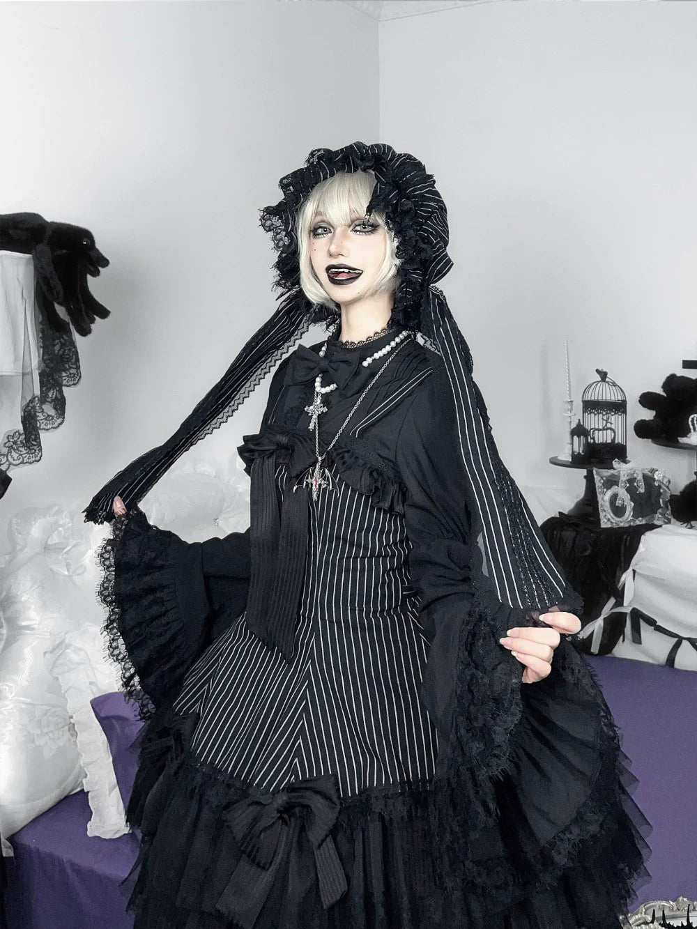 Bunny Fantasy Gothic Lolita JSK Dress and Princess Sleeve Shirt - image 29