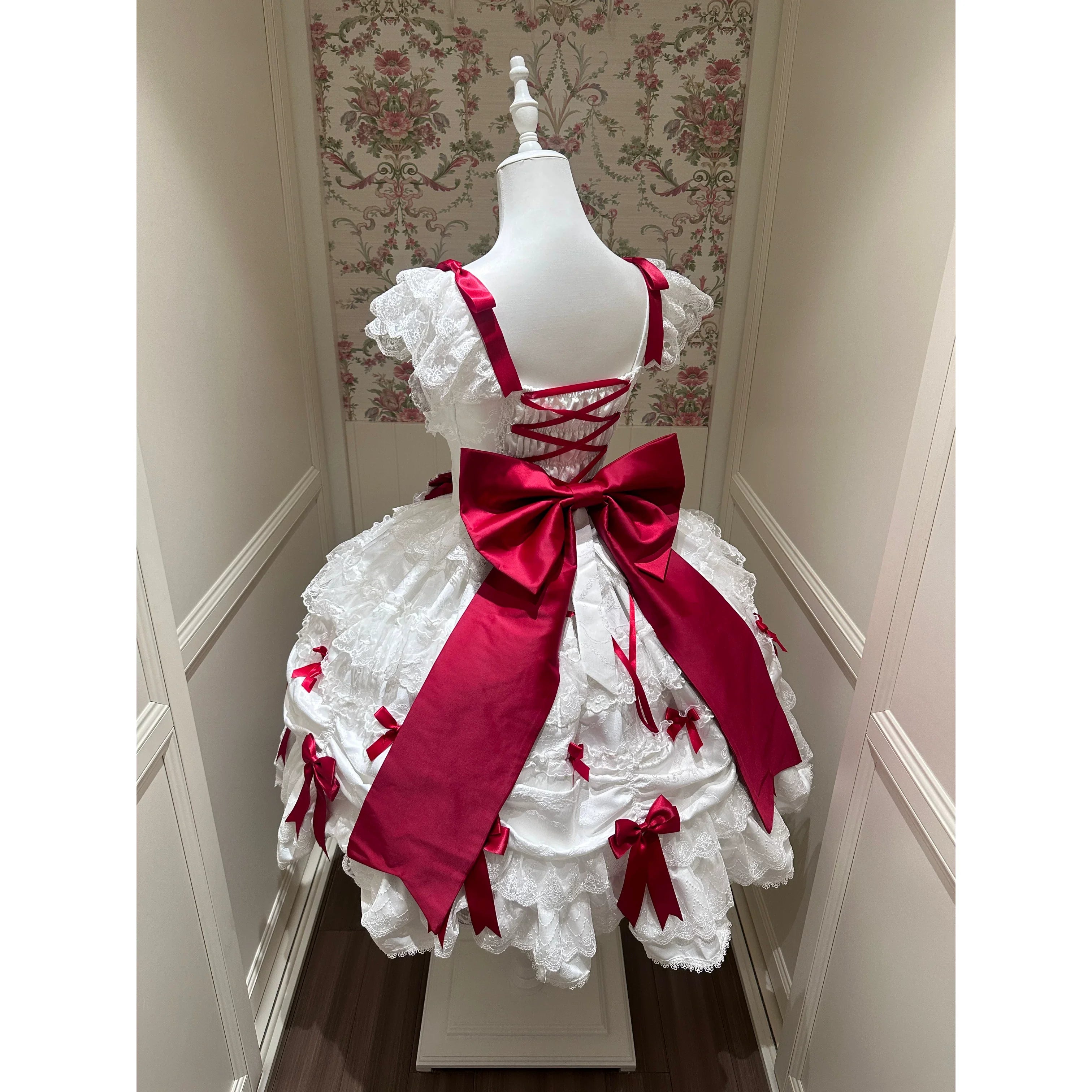 Satin Gift Box - Sweet Lolita JSK Dress, Bows and Layered Lace - image 9
